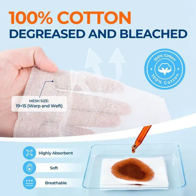 Alt view image 2 of 6 - 200 Count 4x4 Inch Gauze Sponges 8-Ply