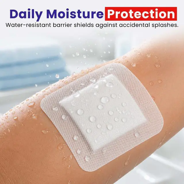 Alt view image 6 of 6 - Island Dressing - 4"x4", 30 Count - Bordered Gauze Sterile Individually Wrapped Gauze Pads, Water-Resistant, Non-Woven Backing - Soft and Breathable Wound Dressing for First Aid and Medical