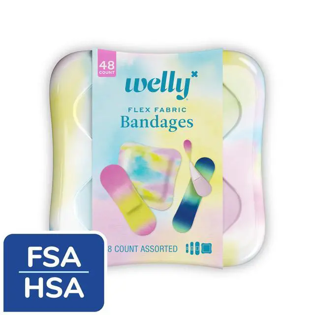 Alt view image 6 of 7 - Bandages | Adhesive Flexible Fabric Bravery Badges | Assorted Shapes for Minor Cuts, Scrapes, and Wounds | Colorful and Fun First Aid Tin | Colorwash Tie Dye Patterns - 48 Count