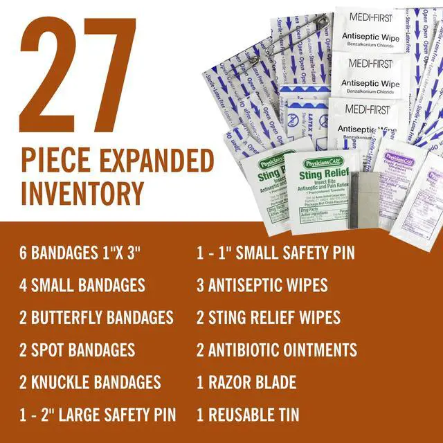 Alt view image 6 of 7 - All Purpose Mini First Aid Kit - 27 Pieces, Small