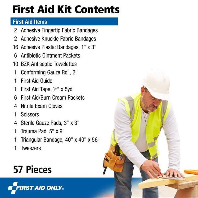 Alt view image 2 of 6 - 6060 All-Purpose 10-Person Emergency First Aid Kit for Business, Worksite, Home, and Car, 57 Pieces