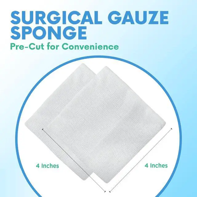 Alt view image 2 of 7 - 4x4 Gauze Pads - 12 Ply Woven Pack of 200 - Ultra Absorbent Soft Non-Sterile Surgical Sponges for Wound Dressing, Debridement, Cleaning and Prepping