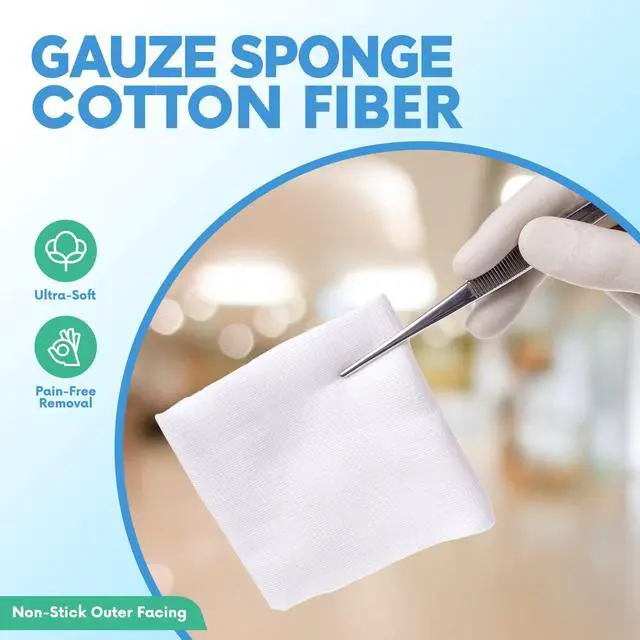 Alt view image 3 of 7 - 4x4 Gauze Pads - 12 Ply Woven Pack of 200 - Ultra Absorbent Soft Non-Sterile Surgical Sponges for Wound Dressing, Debridement, Cleaning and Prepping