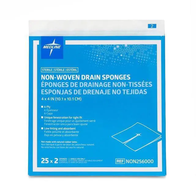 Alt view image 3 of 6 - Gauze Sponge 4'' X 4'' Drain 6 Ply, NON256000 50 Count
