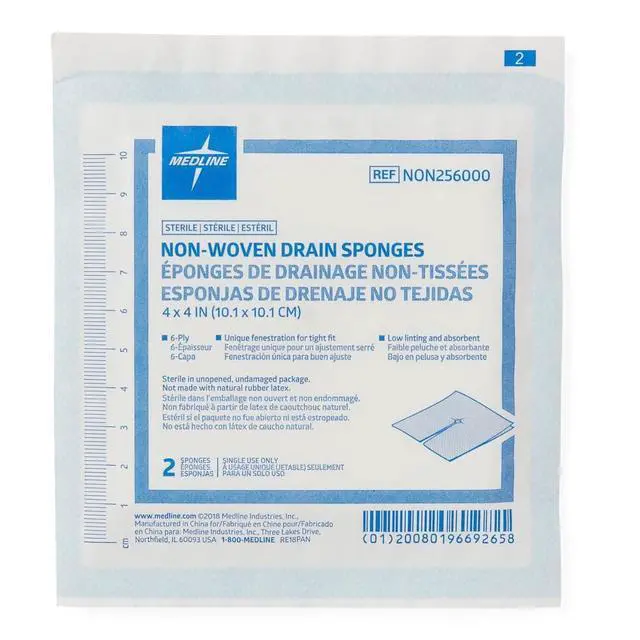 Alt view image 4 of 6 - Gauze Sponge 4'' X 4'' Drain 6 Ply, NON256000 50 Count