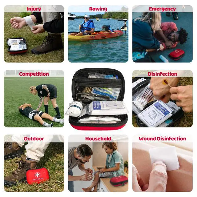 Alt view image 4 of 7 - 138 Pcs Mini First Aid Kit Travel Size, TSA Approved Small First Aid Kit for Car, Hiking & Home, Compact Travel Medicine Kit, Med Kit