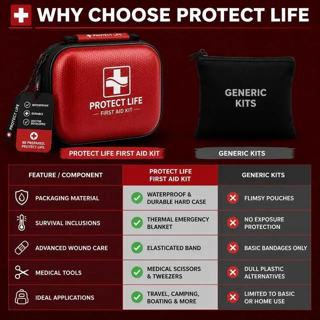 Alt view image 2 of 7 - Travel First Aid Kit for Car - Small Mini Emergency Kit, 100 Piece Waterproof First Aid Kit for Home, Camping, Boat & Hiking - Includes Emergency Blanket & First Aid Guide