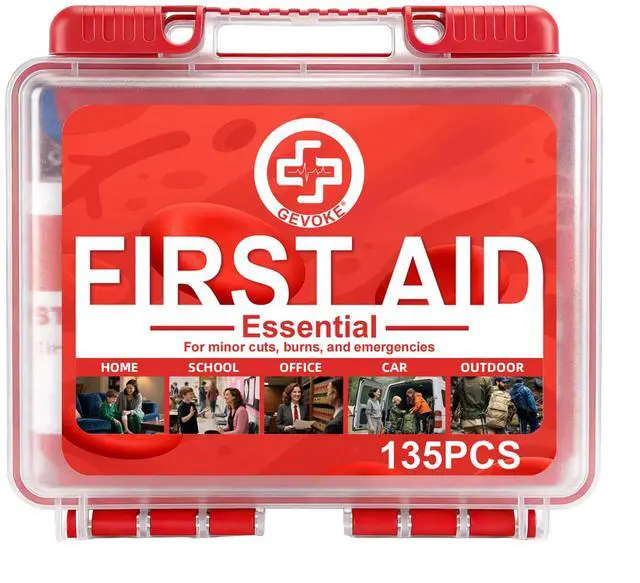 Main image of Mini First Aid Kit - 135 Piece HardCase First Aid Box, Small