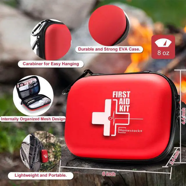 Alt view image 3 of 7 - Portable Mini First Aid Kit Compact Medical Kits with Compartments, Waterproof Small EVA Case for Car, Home, Outdoors, Sports, Camping, Hiking and Office