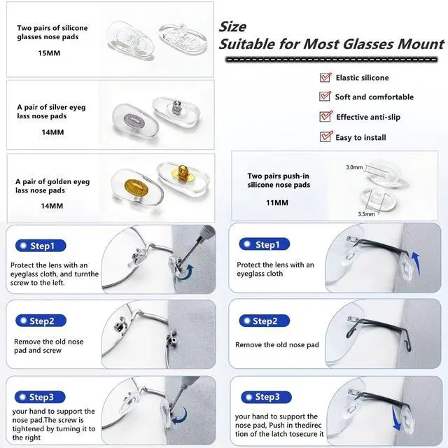 Alt view image 3 of 7 - Upgraded All-in-One Magnetic Eyeglass repair kit with screws,with Compatible Eyeglass Screws,Silicone Nose Pads,Tweezer,Precision screwdriver,Suitable for various glasses and sunglasses repair