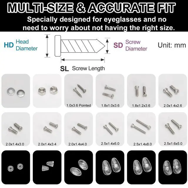 Alt view image 2 of 7 - Eyeglass Repair Kit with Screws, Eye Glasses Repair Kit with Case