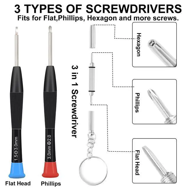 Alt view image 3 of 7 - Eyeglass Repair Kit with Screws, Eye Glasses Repair Kit with Case