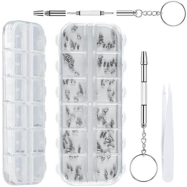Main image of Eyeglass Repair Kit, 120PCS Stainless Steel Tiny Screws & Screwdriver Set