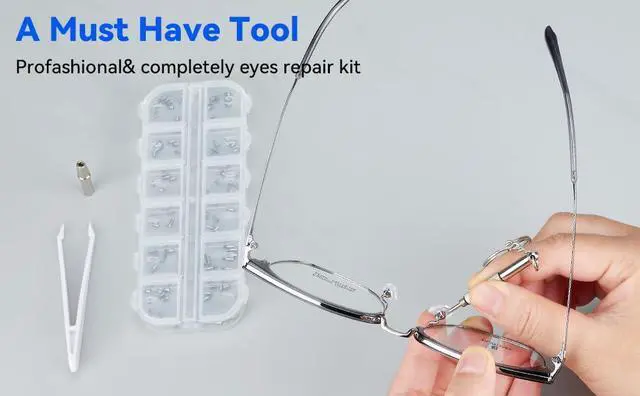 Alt view image 2 of 7 - Eyeglass Repair Kit, 120PCS Stainless Steel Tiny Screws & Screwdriver Set