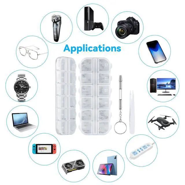 Alt view image 7 of 7 - Eyeglass Repair Kit, 120PCS Stainless Steel Tiny Screws & Screwdriver Set