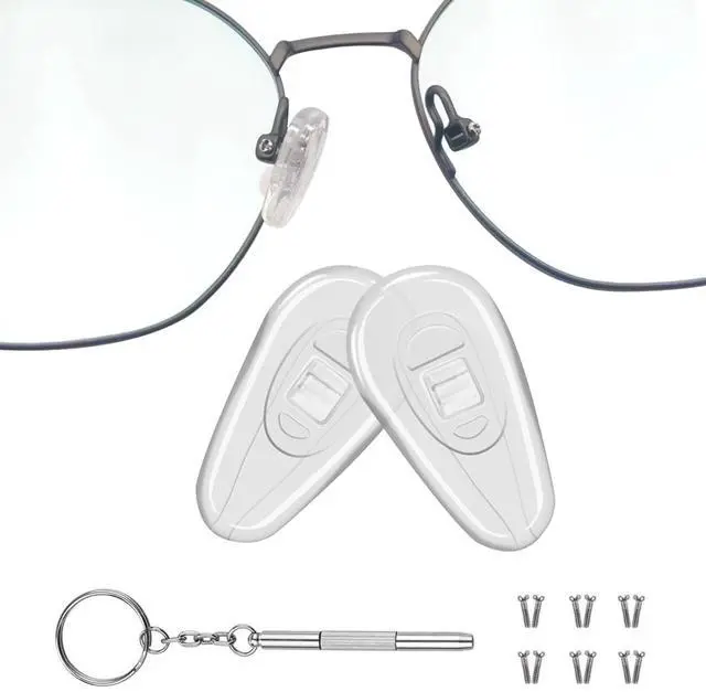 Main image of Eyeglasses Nose Pads, 15 x 8mm Screw-in Nose Pads for Glasses