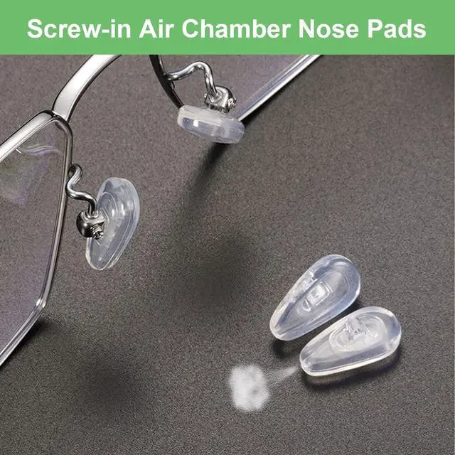 Alt view image 2 of 7 - Eyeglasses Nose Pads, 15 x 8mm Screw-in Nose Pads for Glasses