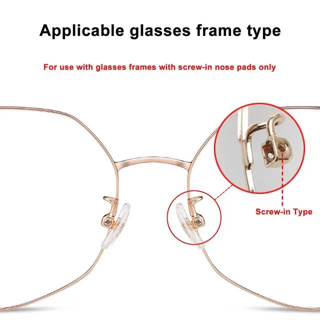 Alt view image 6 of 7 - Eyeglasses Nose Pads, 15 x 8mm Screw-in Nose Pads for Glasses