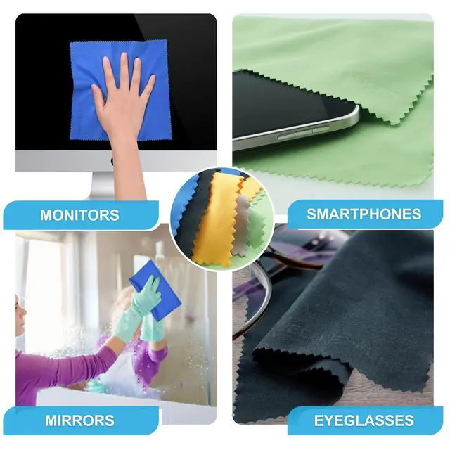 Alt view image 6 of 7 - XL Microfiber Cleaning Cloths - 5 Pack - 12 x 12 inch (30.5 x 30.5 cm) - Quickly Remove Fingerprints, Dust and Smudges from Tablet, TV and Notebook Screens Without Scratches or Marks