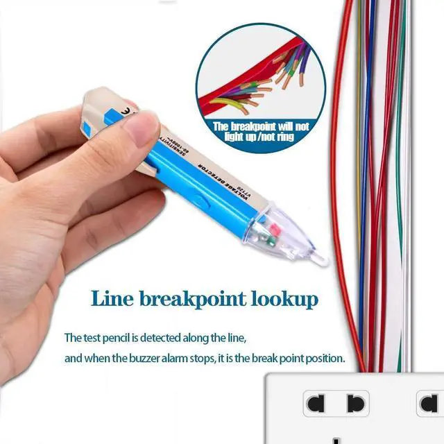 Alt view image 3 of 7 - Non-Contact Voltage Tester with LED Flashlight, Buzzer Alarm, AC Voltage Detector Pen,Test Range 60V - 1000V & Live/Null Wire Judgment