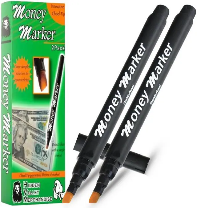 Main image of Counterfeit Money Detector Pen (2 Counterfeit Pens) - Detect Fake Bills
