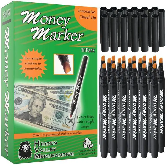 Main image of Counterfeit Money Detector Pen (18 Counterfeit Pens) - Detect Fake Bills