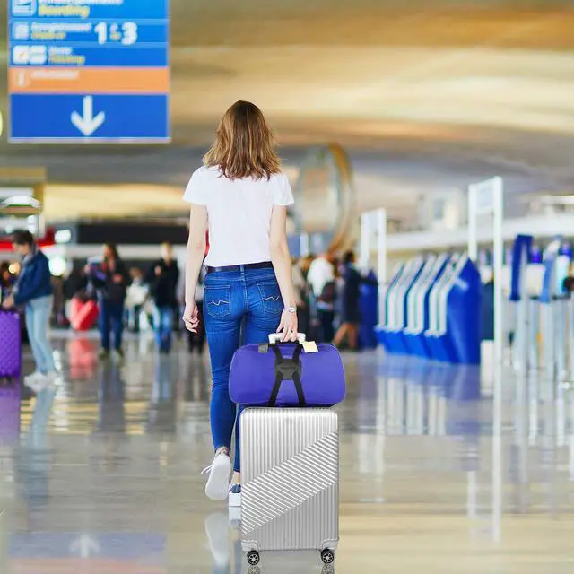Alt view image 4 of 6 - Luggage Straps Bag Bungees for Add a Bag Easy to Travel Suitcase Elastic Strap Belt High Elastic Suitcase Adjustable Belt Bag Bungees with Buckles (Black/Black)