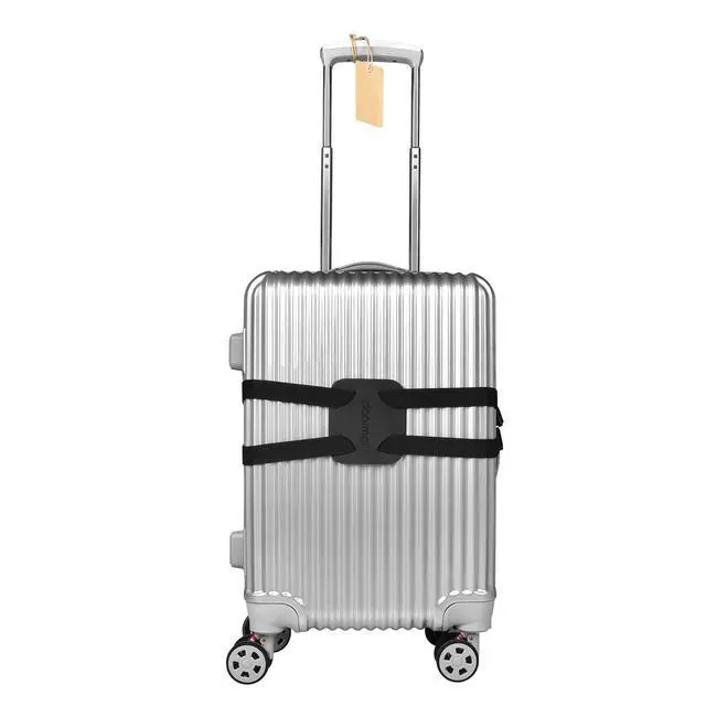 Alt view image 5 of 6 - Luggage Straps Bag Bungees for Add a Bag Easy to Travel Suitcase Elastic Strap Belt High Elastic Suitcase Adjustable Belt Bag Bungees with Buckles (Black/Black)