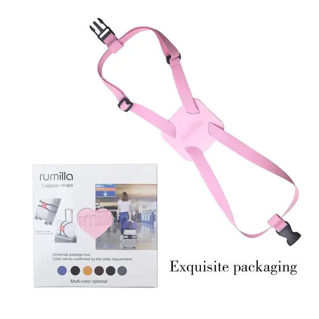 Alt view image 4 of 6 - Luggage Bungee Strap for Suitcases - Add a Bag, Travel Bag Bungee Belt - Pink Luggage Strap (1PCS)