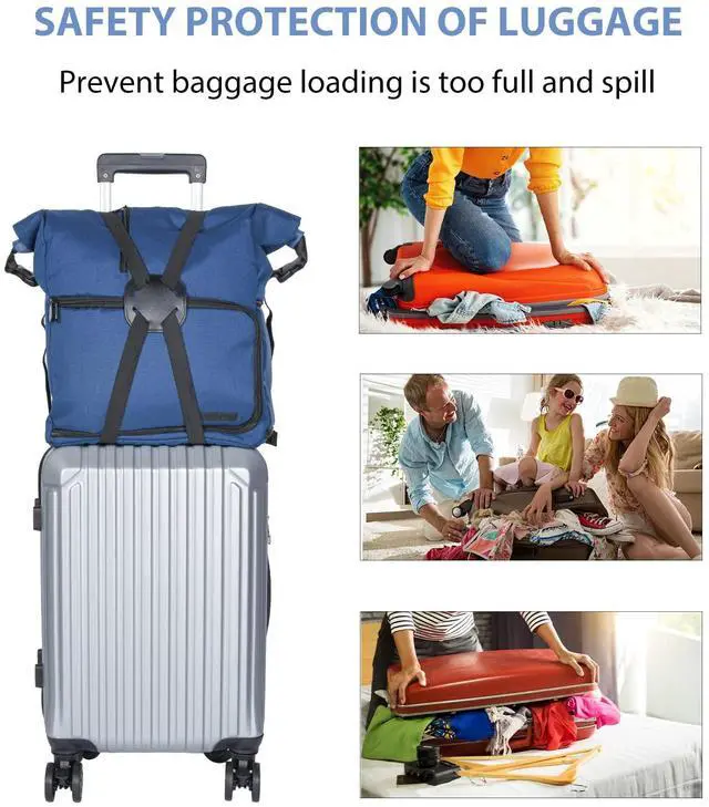 Alt view image 7 of 7 - 2 Pack Luggage Straps Bungees,Adjustable Suitcase Carry on Bag Handle Portable Tourister Travel Straps Belt Elastic Airport Travel Accessories with Buckles for Baggage Handbag