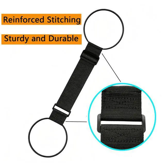 Alt view image 4 of 7 - Luggage Straps for Suitcases, Extended Adjustable Luggage Connector Straps, Portable Luggage Attachment Strap, Elastic Loop, Handbag Backpack Fixing Belt for Suitcase Handle (2 Black)