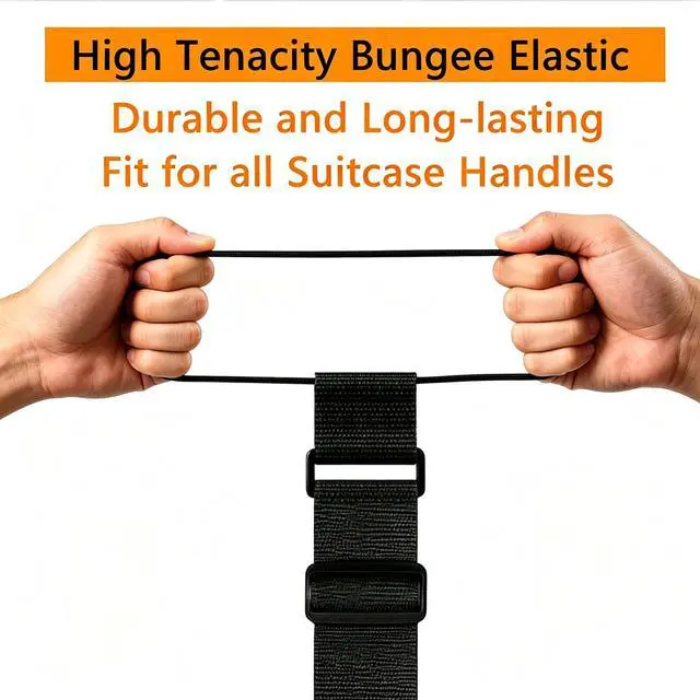Alt view image 5 of 7 - Luggage Straps for Suitcases, Extended Adjustable Luggage Connector Straps, Portable Luggage Attachment Strap, Elastic Loop, Handbag Backpack Fixing Belt for Suitcase Handle (2 Black)