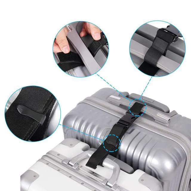 Alt view image 5 of 6 - Luggage Connector, Straps for Suitcase, Add A Bag Adjustable Attachment Accessories 1.25" Endless for Connect Your 3 Luggage Together-2 Pack