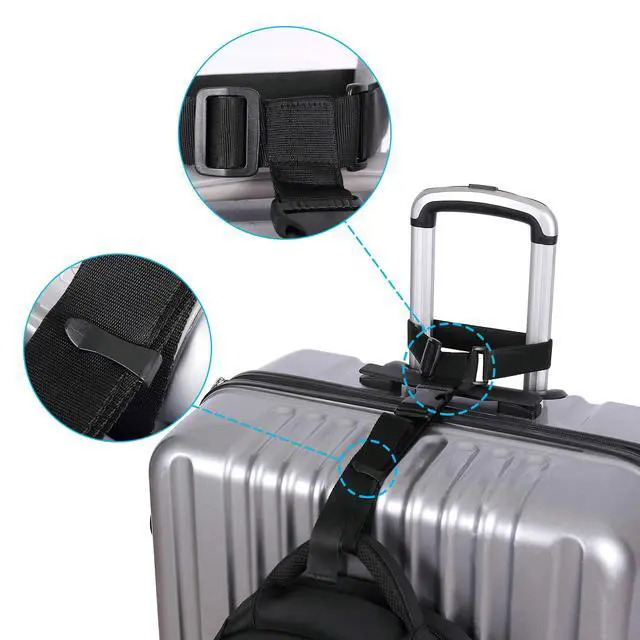 Alt view image 4 of 6 - Luggage Connector, Straps for Suitcase, Add A Bag Adjustable Attachment Accessories 1.25" Endless for Connect Your 3 Luggage Together-2 Pack