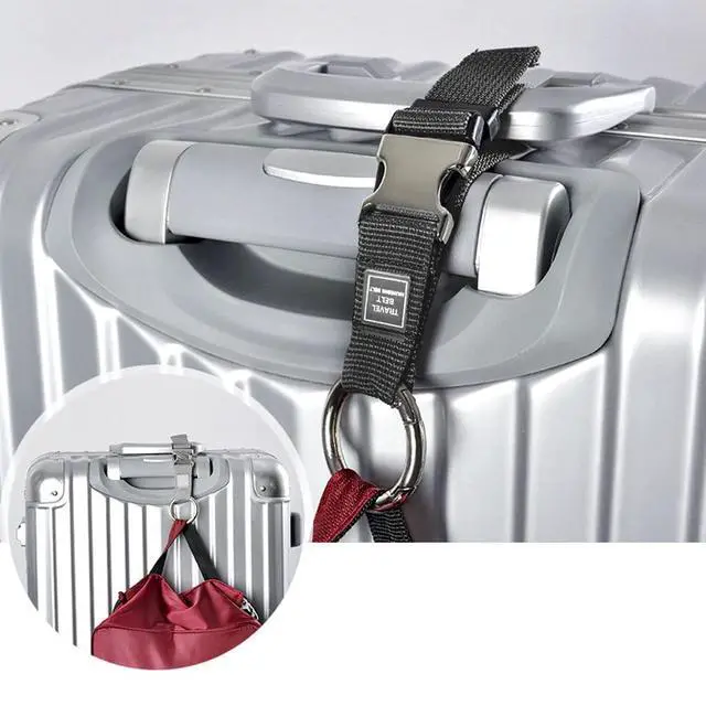Alt view image 7 of 7 - Add-A-Bag Luggage Strap Jacket Gripper, Luggage Straps Baggage Suitcase Belts Travel Accessories - Make Your Hands Free, Easy to Carry Your Extra Bags, Black