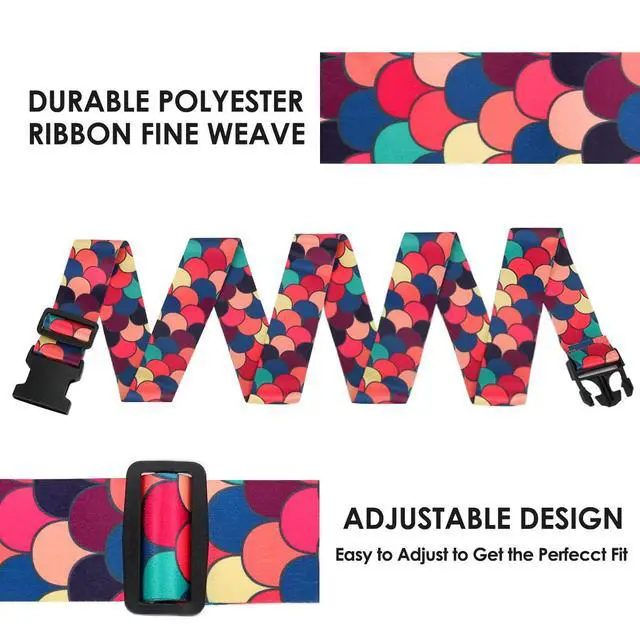 Alt view image 2 of 7 - Colorful 2 Pack Luggage Straps for Suitcases Travel Belt Connector Holds Suitcase Add a Bag Premium Accessories Unique Adjustable Strap