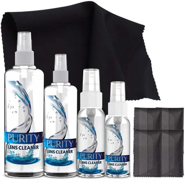 Main image of Eyeglass Family Pack - Multi-Size Kit - 1x1oz, 1x2oz, 1x4oz, 1x8oz Bottles + 4 Premium Microfiber Cloths - Safe for All Lenses, Eyeglasses, & Screens - Streak-Free Formula