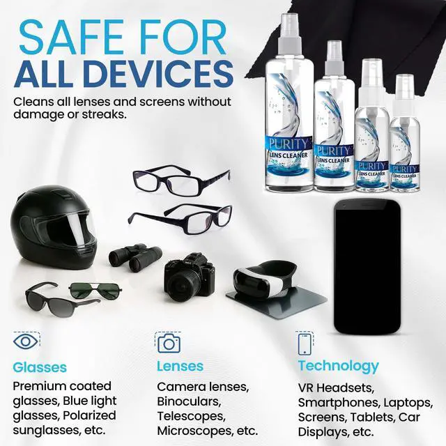 Alt view image 4 of 7 - Eyeglass Family Pack - Multi-Size Kit - 1x1oz, 1x2oz, 1x4oz, 1x8oz Bottles + 4 Premium Microfiber Cloths - Safe for All Lenses, Eyeglasses, & Screens - Streak-Free Formula
