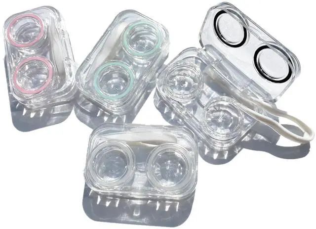 Main image of 4 PCS Contact Lens Cases, Colorful Contact Lens Container Holder, Outdoor Portable Mini Contact Lens Soak Storage Kit for Travel & Home