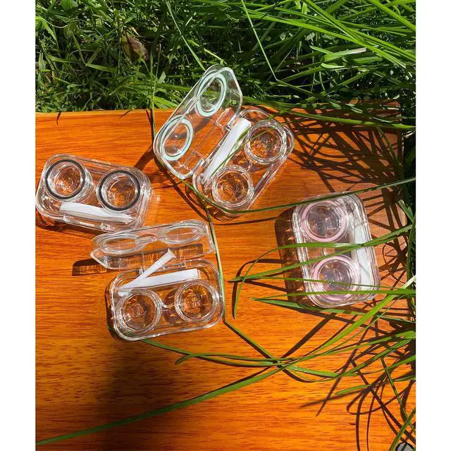 Alt view image 2 of 6 - 4 PCS Contact Lens Cases, Colorful Contact Lens Container Holder, Outdoor Portable Mini Contact Lens Soak Storage Kit for Travel & Home