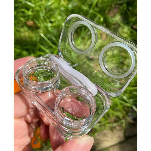 Alt view image 3 of 6 - 4 PCS Contact Lens Cases, Colorful Contact Lens Container Holder, Outdoor Portable Mini Contact Lens Soak Storage Kit for Travel & Home