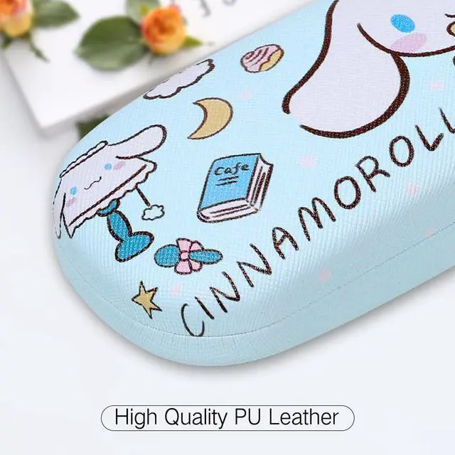 Alt view image 2 of 7 - Hard Shell Eyeglasses Case, PU Leather Protective Glasses Case, Cute Cartoon Surface Eyeglass Case for Women Girls (Blue Dog)