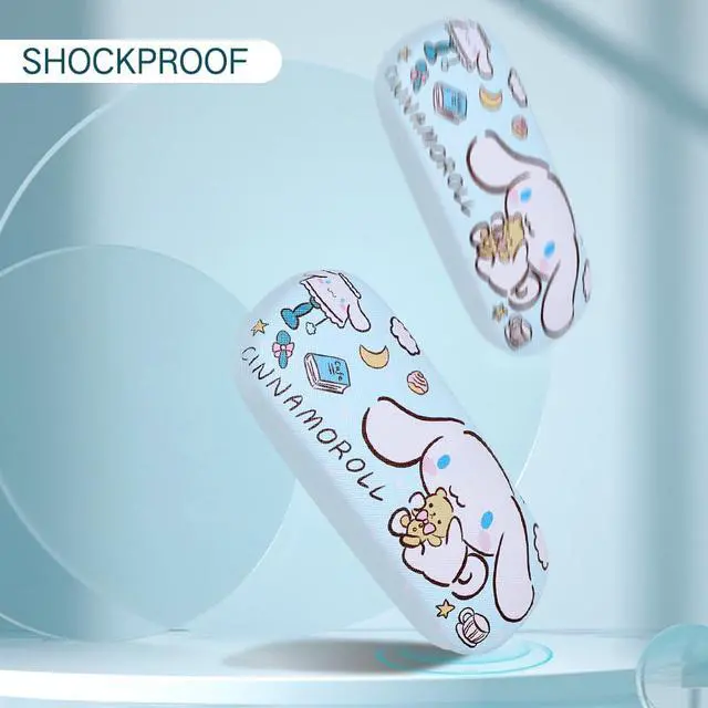 Alt view image 5 of 7 - Hard Shell Eyeglasses Case, PU Leather Protective Glasses Case, Cute Cartoon Surface Eyeglass Case for Women Girls (Blue Dog)