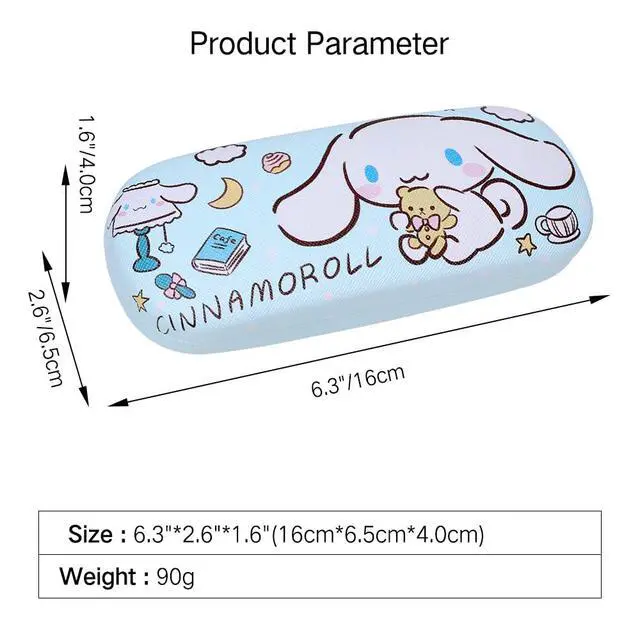 Alt view image 6 of 7 - Hard Shell Eyeglasses Case, PU Leather Protective Glasses Case, Cute Cartoon Surface Eyeglass Case for Women Girls (Blue Dog)