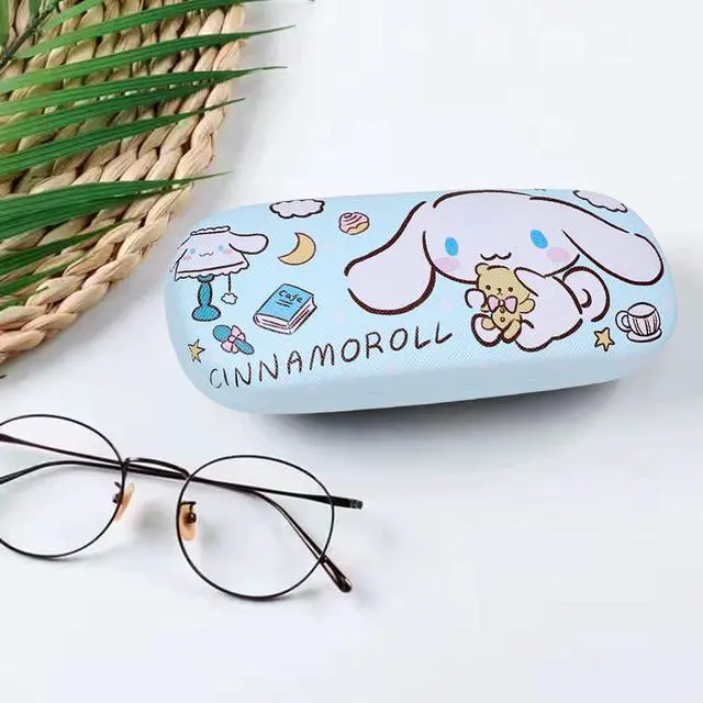 Alt view image 7 of 7 - Hard Shell Eyeglasses Case, PU Leather Protective Glasses Case, Cute Cartoon Surface Eyeglass Case for Women Girls (Blue Dog)