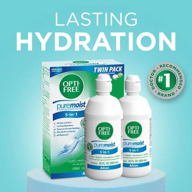 Alt view image 4 of 6 - Puremoist Multi-Purpose Contact Lens Solution, 10 Fl Oz, 2 Pack