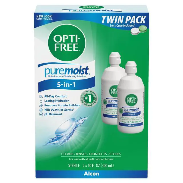 Alt view image 6 of 6 - Puremoist Multi-Purpose Contact Lens Solution, 10 Fl Oz, 2 Pack