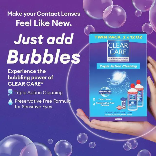 Alt view image 6 of 6 - Cleaning & Disinfecting Contact Lens Solution, 12 Fl Oz, 2 Pack