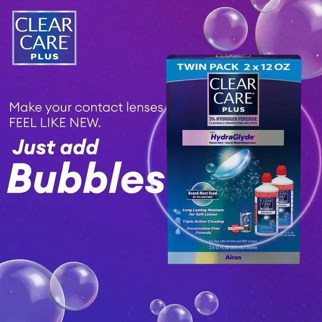 Alt view image 3 of 7 - PLUS Cleaning & Disinfecting Contact Lens Solution 12 Oz, 2 Pack