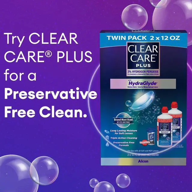 Alt view image 4 of 7 - PLUS Cleaning & Disinfecting Contact Lens Solution 12 Oz, 2 Pack